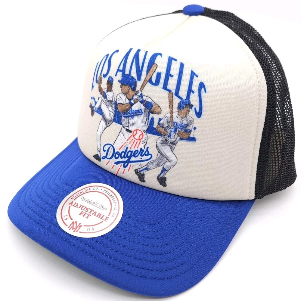 Mitchell & Ness Los Angeles Dodgers Snapback Trucker Hat 60 Year Patch Foam Cap